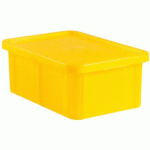 BACS DE COULEUR POUR HACCP AVEC COUVERCLE 600X400 HAUTEUR 33 CM 55 JAUNE