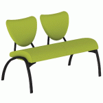 CHAUFFEUSE AINHOA 2 PLACES PIÈTEMENT NOIR TISSU COLORIS PISTACHE - MANUTAN COLLECTIVITÉS