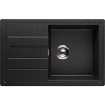 EVIER CUISINE EN GRANIT 78 X 50 CM LAVABO 1 BAC + SIPHON CLASSIQUE, ÉVIER À ENCASTRER DE PRIMAGRAN ANTHRACITE - ANTHRACITE