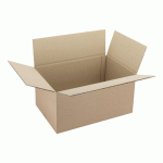 LOT DE 10 - CARTON CAISSE AMÉRICAINE KRAFT BRUN DOUBLE CANNELURE L 60 X L 40 X H 30 CM