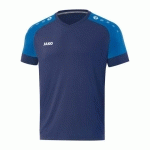 MAILLOT DE FOOT MANCHES COURTES ENFANT - JAKO - CHAMP 20 BLEU MARINE/BLEU