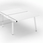 PÔLE DE 2 BUREAUX DROITS BLANC L 140 X P 80 CM, PIÉTEMENT MÉTAL BLANC - ARCH - ELÉMENT SUIVANT