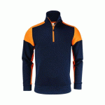 PRINTER PRIME PRIME SWEATSHIRT HALFZIP UNISEX MARINE/ORANGE FLUO - TAILLE XXXXL
