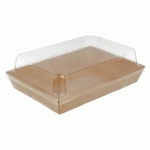 SET BARQUETTE + COUVERCLE 16.7X11.3 CM KRAFT NATUREL (VENDU PAR 500)