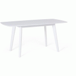 TABLE EXTENSIBLE 120/160 X 80 CM EN MDF ET BOIS D'HÉVÉA BLANC MODERNE SANFORD - BLANC