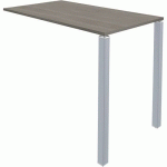 TABLE LOUNGE 2 PIEDS L80 X P80 X H105 CHÊNE GRIS / ALU