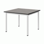 TABLE MALIBU 80X80 T3 4P STRA ANTIB BÉTON F186/NOIR BLC 9016