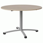 TABLE MALIBU Ø 120 T6 PC STRA ABS ACACIA/GRIS 9006 - MANUTAN EXPERT