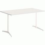 TABLE TAMARIS 160 X 80 PL.BLANC/BLANC PIET.SABLE/BLANC