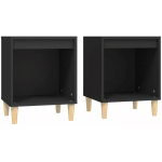 TABLES DE CHEVET 2 PCS NOIR 40X35X50 CM