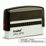 TAMPON TEXTE PERSONNALISÉ SPÉCIAL CHÈQUE PRINTY 4916 TRODAT MONOCHROME 2 LIGNES - NOIR