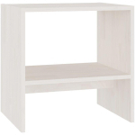 TABLE DE CHEVET BLANC 40X30,5X40 CM BOIS DE PIN MASSIF