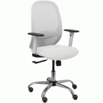 CHAISE DE BUREAU CILANCO BRAS RÉGLABLE CHROMÉ-BLANC - PIQUERAS Y CRESPO