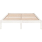 LES TENDANCES - CADRE DE LIT BLANC BOIS DE PIN MASSIF 160X200 CM NATURA