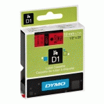 RUBAN POLYESTER DYMO D1 12 MM 45017 ROUGE ÉCRITURE NOIRE