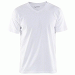 T-SHIRT COL V BLANC TAILLE 4XL - BLAKLADER