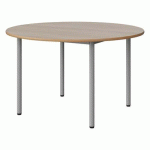 TABLE MALIBU Ø 120 T5 4P STRA ALAISÉ ACACIA/GRIS 9006