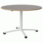 TABLE MALIBU Ø 120 T6 PC STRA ALAISÉ BÉTON F186/BLC 9016