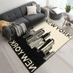 UNAMOURDETAPIS - 133X200 - TAPIS SALON NEW YORK CITY NOIR 133X200 EN POLYPROPYLÈNE DOUX ET SOYEUX - NOIR