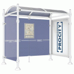 ABRI BUS PROVINCE 2.50 M VITRINE 1 BARD LAT. INOX BLANC 9010 - PROCITY