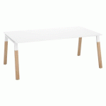 BUREAU MANAGER ECLA L 200 X P 100 CM BLANC PIÈTEMENT MÉTAL ET BOIS