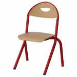 CHAISE MALIBU AST - T2 - ASS/DOS HÊTRE / ALU ROUGE 3020 - MANUTAN EXPERT