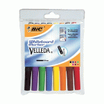 MARQUEUR EFFAÇABLE BIC VELLEDA 1741 POINTE OGIVE 2 MM - POCHETTE DE 8 COULEURS ASSORTIES