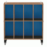 MEUBLE BAS SHIFT+ LANDSCAPE MÉLA POUR CARTABLES 8 CASES - NOYER - BLEU SAPHIR - MANUTAN COLLECTIVITÉS