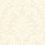 PAPIER PEINT DAMASSÉ BUREAU & SALON | PAPIER PEINT BAROQUE BEIGE CLAIR EN RELIEF | TAPISSERIE BAROQUE BEIGE CRÈME COULOIR - 10,05 X 0,52 M