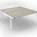 PÔLE DE 2 BUREAUX DROITS CHÊNE GRIS L 180 X P 166 CM, PIÉTEMENT MÉTAL BLANC - ARCH - ELÉMENT SUIVANT