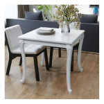 TABLE DE SALLE A MANGER 80 X 80 X 76 CM LAQUEE BLANCHE HDV09776 - HOMMOO