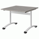 TABLE MALIBU 80X80 T3 DL STRA ABS BÉTON F186/BLC 9016