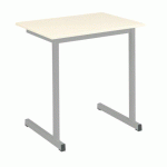 TABLE SCOLAIRE 1 PLACE SCHOOL COLOR - L.70 CM PLATEAU BEIGE – TAILLE 6 POUR CM2 À LYCÉE PIÈTEMENT GRIS CLAIR