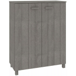 VIDAXL - ARMOIRE À CHAUSSURES HAMAR GRIS CLAIR 85X40X108 CM PIN MASSIF