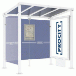 ABRI BUS MILAN 2.50 M 1 CAISSON 1 BARDAGE LAT. BLANC 9010 - PROCITY