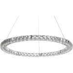 LAMPE SUSPENDUE MODERNE AVEC LED INTÉGRÉE RONDE EN CRISTAL ET MÉTAL ARGENTÉ MAGAT - ARGENTÉ