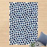 MICASIA - TAPIS EN VINYLE - LARGE WATERCOLOUR POLKADOTS IN INDIGO - PORTRAIT 3:2 DIMENSION HXL: 60CM X 40CM