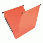 LOT DE 10 - DOSSIER SUSPENDU POUR ARMOIRES POLYPROPYLÈNE OPAQUE LMG ESSELTE FOND 15 MM ROUGE ORANGÉ