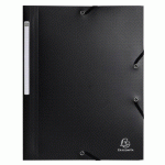 LOT DE 50 - CHEMISES À ÉLASTIQUES 3 RABATS PP RECYCLÉ OPAK - NOIR