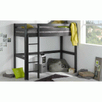 PACK LIT MEZZANINE TED + MATELAS  GRIS ANTHRACITE 90X190 CM/OPT:MATELAS FEEVAH HR
