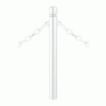 POTELET AGGLO Ø 76 MM À CHAINES 2 ANNEAUX - ZINC BLANC 9010 - PROCITY
