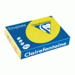 LOT DE 5 - PAPIER A4 COULEUR JAUNE SOLEIL 80 G CLAIREFONTAINE TROPHÉE COULEURS VIVES - RAMETTE DE 500 FEUILLES