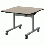 TABLE MALIBU RAB. 80X80 T3 DL ST ANTIB ACACIA/NOIR GRIS 9006