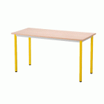 TABLE SCOLAIRE T\'SUP PLATEAU STRATIFIÉ 70 X 50 CM - T4 - PIÉTEMENT JAUNE - MANUTAN COLLECTIVITÉS