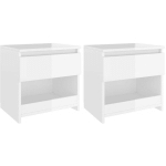 LES TENDANCES - TABLES DE CHEVET 2 PCS BLANC BRILLANT 40X30X39 CM