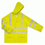 VESTE DE PLUIE HAUTE VISIBILITÉ JAUNE FLUO, TAILLE L