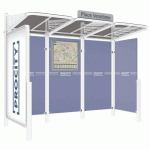 ABRI BUS CONVIVIALE 3 M VITRINE GAUC BARDAGE DR BLANC 9010 - PROCITY