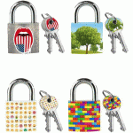 CADENAS À CLÉ EN MÉTAL MASSIF MOTIF COLORÉ 3430EUR - MASTER LOCK