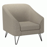 FAUTEUIL EVAZION, 1 PLACE, PIEDS MÉTAL, TISSU ECRU