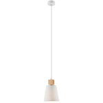 LAMKUR LIGHTING - LAMKUR ENRICO PLAFONNIER SUSPENDU DOME AVEC ABAT-JOUR EN TISSU, BLANC, 1X E27